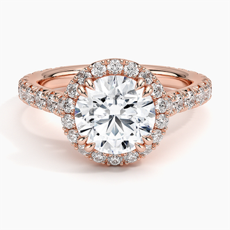 14K Rose Gold Luxe Sienna Halo Diamond Ring (3/4 ct. tw.)