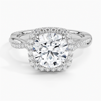 Twist Halo Engagement Ring