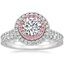 18K White Gold Soleil Diamond Ring with Pink Lab Diamond Accents (1/2 ct. tw.) with Bliss Diamond Ring (1/5 ct. tw.)