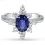 Custom Vintage Reproduction Sapphire and Diamond Halo Ring