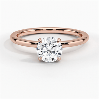 14K Rose Gold Secret Halo Diamond Ring