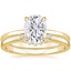18KY Moissanite Elodie Ring with Crescent Diamond Ring, smalltop view