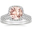 18KW Morganite Odessa Diamond Ring (1/5 ct. tw.) with Sonora Diamond Ring (1/8 ct. tw.), smalltop view