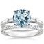 18KW Aquamarine Tapered Baguette Diamond Ring (1/5 ct. tw.) with Barre Diamond Ring (1/4 ct. tw.), smalltop view