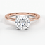 Rose Gold Moissanite Four-Prong Petite Comfort Fit Ring