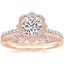14K Rose Gold Reina Diamond Ring (1/4 ct. tw.) with Crown Diamond Ring