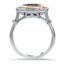 Mixed Metal Vintage Styled Fancy Halo Diamond Ring, smallside view