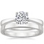 18K White Gold Petite Tapered Trellis Ring with 2.5mm Quattro Wedding Ring