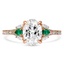 Custom Surprise Gallery Diamond Ring with Emerald Accents