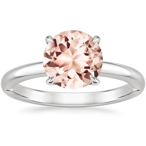 Morganite Heritage Diamond Ring in 18K White Gold