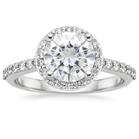 moissanite with diamond halo