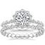 18K White Gold Marseille Halo Diamond Ring (1/2 ct. tw.) with Riviera Eternity Diamond Ring (1 ct. tw.)