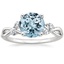 Platinum Aquamarine Willow Diamond Ring (1/8 ct. tw.), smalltop view