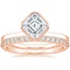 14K Rose Gold Cielo Ring with Petite Shared Prong Diamond Ring (1/4 ct. tw.)