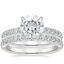 18KW Moissanite Luxe Heritage Diamond Bridal Set, smalltop view