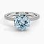 Aquamarine Bliss Diamond Ring (1/6 ct. tw.) in 18K White Gold
