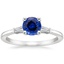 18KW Sapphire Tapered Baguette Three Stone Diamond Ring, smalltop view