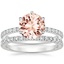 18KW Morganite Bliss Diamond Ring (1/6 ct. tw.) with Bliss Diamond Ring (1/5 ct. tw.), smalltop view