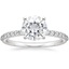 18KW Moissanite Petite Shared Prong Diamond Ring (1/4 ct. tw.), smalltop view