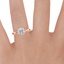 14K Rose Gold Alya Ring, smallzoomed in top view on a hand