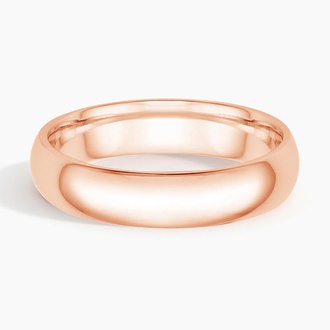 Comfort Fit 5mm Wedding Ring in 14K Rose Gold