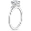 18KW Moissanite Perfect Fit Three Stone Diamond Ring, smalltop view