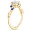 18K Yellow Gold Willow Ring With Sapphire Accents, smallside view