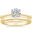 18K Yellow Gold Elle Ring with 2mm Comfort Fit Wedding Ring