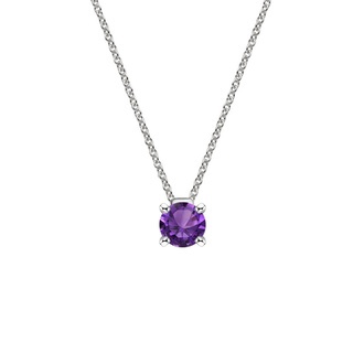Floating Solitaire Amethyst Pendant