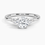 18K White Gold Perfect Fit Three Stone Diamond Ring, smalltop view