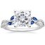 PT Moissanite Luxe Willow Sapphire and Diamond Ring (1/8 ct. tw.), smalltop view
