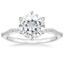 18KW Moissanite Alena Diamond Ring, smalltop view