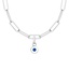 14K White Gold Lab Created Sapphire Bezel Charm, smalladditional view 1