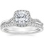18K White Gold Petite Twisted Vine Halo Diamond Ring (1/4 ct. tw.) with Ballad Diamond Ring (1/6 ct. tw.)