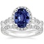 18KW Sapphire Tiara Halo Diamond Bridal Set (1/3 ct. tw.), smalltop view