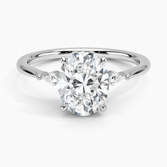 Platinum Petite Cometa Three Stone Diamond Ring