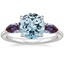 Aquamarine Opera Ring with Lab Alexandrite Accents in 18K White Gold