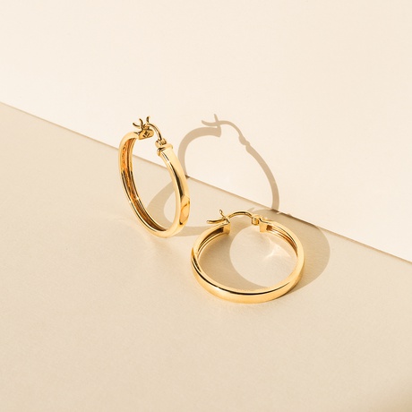 Simplicity Hoop Earrings - small round flat matte classic hoop