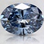 2.50 Ct. Fancy Dark Blue Oval Lab Created Diamond