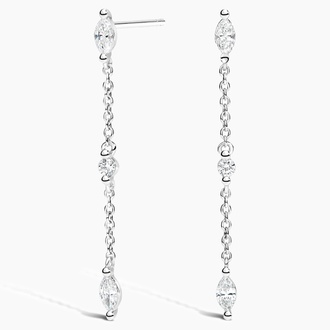 Diamond Chain Drop Earrings