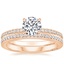 18K Rose Gold Simply Tacori Luxe Drape Diamond Ring with Tacori Dantela Diamond Ring (1/8 ct. tw.)