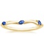Yellow Gold Willow Contoured Ring With Sapphire Accents