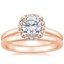 14K Rose Gold Fancy Halo Diamond Bridal Set (1/6 ct. tw.)