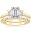 18K Yellow Gold Rhiannon Diamond Ring (1/4 ct. tw.) with Harper Diamond Ring (1/3 ct. tw.)