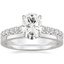18KW Moissanite Sienna Diamond Ring (2/5 ct. tw.) with Petite Quattro Diamond Ring, smalltop view