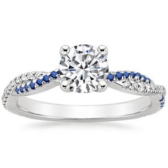 Petite Twisted Vine Sapphire and Diamond Ring