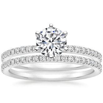 18K White Gold Six Prong Luxe Ballad Diamond Ring with Luxe Ballad Diamond Ring (1/4 ct. tw.)