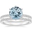18KW Aquamarine Six Prong Luxe Ballad Diamond Ring with Luxe Ballad Diamond Ring (1/4 ct. tw.), smalltop view