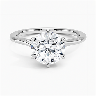 18K White Gold Delilah Twist Solitaire Ring