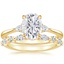 18KY Moissanite Aria Diamond Ring (1/10 ct. tw.) with Versailles Diamond Ring (3/8 ct. tw.), smalltop view